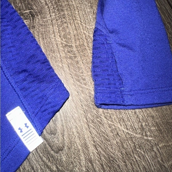 Under Armour Athlete Pullover Thumb Holes Zipper Pocket Purple Mesh Reflective S - Picture 4 of 9